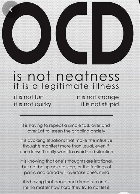 Ocd Meaning, Ocd Intrusive Thoughts, Ocd Quotes, Ocd Thoughts, Ocd Therapy, My Ocd, Mental Health Facts, Mental And Emotional Health, Coping Mechanisms