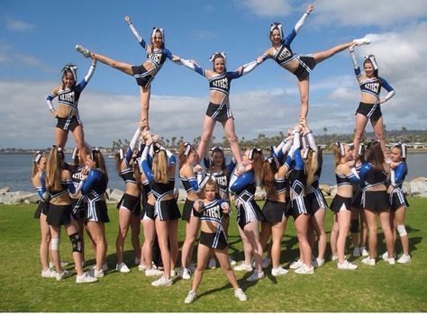 Were a big team yes we are we have pride in the work Cute Cheer Stunts, Cheerleader Workout, Cheer Pyramids, Great White Sharks Cheer, Kids Cheerleading, Cheerleading Pyramid, Youth Cheerleading, Cheer Moves, Cool Cheer Stunts