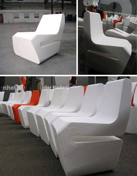 Styrofoam Furniture, Foam Furniture, Alternative Furniture, Styrofoam Art, Foam Art, Shop Layout, Plastic Design, Design Rules, Creative Furniture