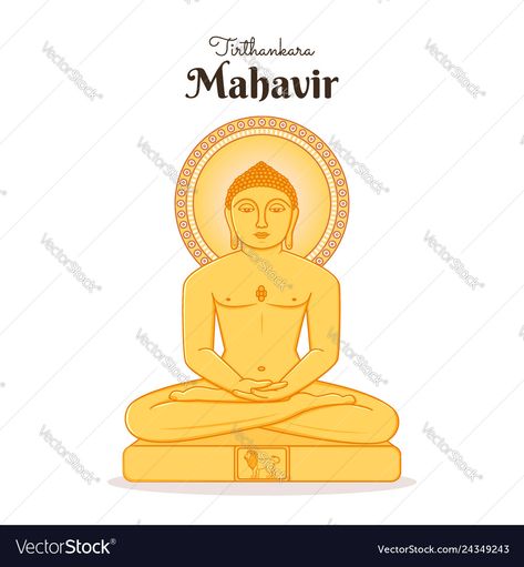 Mahavir Swami Drawing, Mahavir Swami Painting, Mahaveer Swami Jain Images, Mahavir Swami, Lord Mahavir, Diwali Painting, Mahavir Jayanti, Word Doodles, Phad Painting