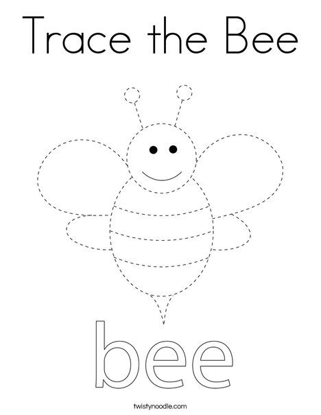 Trace the Bee Coloring Page - Twisty Noodle Bee Tracing Worksheet, Bee Coloring Sheet, Insect Activities Preschool Free Printable, Bee Coloring Page, Bee Coloring, Bee Worksheet, Bee Worksheets Free Printable, Toddler Activity Sheets, Bee Coloring Pages Free Printable