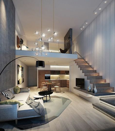 Amazing look Modern living room interior design Small Loft Apartments, The Return Of Superman, Return Of Superman, Loft House Design, Home Designs Exterior, Small House Interior, Loft Interior Design, Tiny House Loft, Small House Interior Design