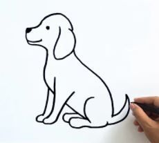 Dog Drawing Easy Step By Step, Draw Dogs Easy, Easy Dog Pictures To Draw, Draw Dog Easy Kids, Easy Dog Drawing Simple Step By Step, How To Draw A Dog Easy Step By Step, Dog Drawing Simple Step By Step, Simple Puppy Drawing, Drawing Dogs Easy