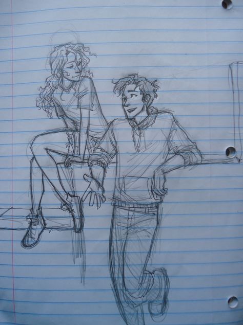 Desenhos Love, Cartoon Kunst, Dibujos Percy Jackson, Couple Sketch, Percy Jackson Fan Art, Percy Jackson Art, Cute Couple Drawings, Percy Jackson Books, Percy Jackson Fandom