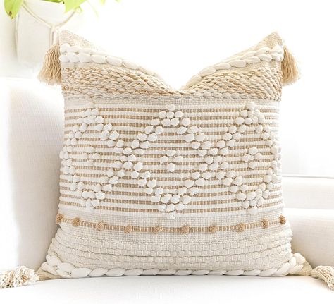 Amazon.com: BlissBlush Cream White Boho Throw Pillow Cover 20X20, Boho Woven Textured Pillow Cover, Neutral Pillow Cover, Sofa Couch Bed Farmhouse Lumbar Pillow (Cover ONLY) : Home & Kitchen Neutral Pillow Covers, Neutral Pillow, Boho Texture, Boho Throw Pillow, Neutral Pillows, Boho Throws, Decorative Lumbar Pillows, Boho Throw Pillows, Handmade Throws