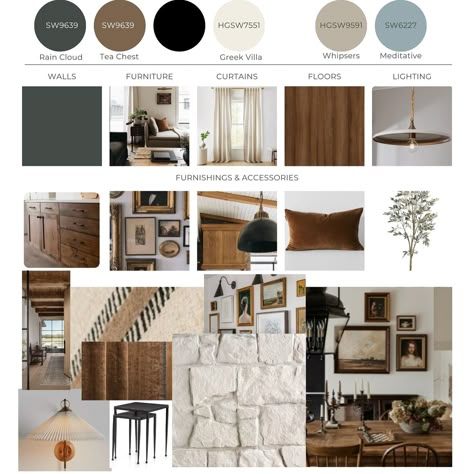 Modern Country Mood Board, Interior Design Finish Board, Home Renovation Mood Board, Whole House Mood Board, Aesthetic Engineer, Farmhouse Modern Living Room, Rustic Mood Board, Interior Design Mood Board Inspiration, Renovation Mood Board