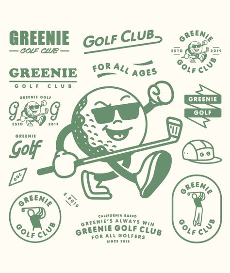 Golf T Shirt Designs, Retro Logos Design, Golf Illustration Design, Vintage Country Club Logo, Golf Logos Ideas, Golf Branding Design, Country Club Logo Design, Vintage Golf Logo, Golf Club Branding