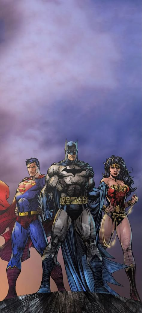 Justice League Trinity, Dc Trinity Wallpaper, Dc Comics Background, Dc Universe Wallpapers, Justice League Artwork, Justice League Wallpaper, Dc Comics Wallpaper Iphone, Comic Book Wallpaper, Dc Wallpaper