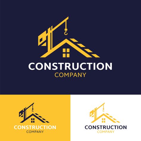 Monocolor House Roof Construction Company Logo Logo Design Construction Company, Construction Logos Ideas, Home Construction Logo, Building Logo Construction, Construction Logo Design Ideas, Logo For Construction Company, Building Company Logo, Construction Company Branding, Paint Ads