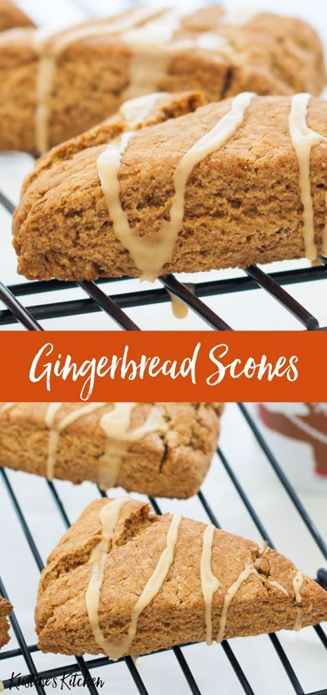 Gingerbread Scones with Maple Glaze are perfect for Christmas morning! This easy scone recipe is one of the best breakfast treats for the holidays. #gingerbread #scones #breakfast #christmasrecipes Gingerbread Scones, Gingerbread Recipes, Savory Dessert, Bland Diet, Scones Recipe Easy, Homemade Scones, Scones Easy, All Things Gingerbread, Scone Recipes