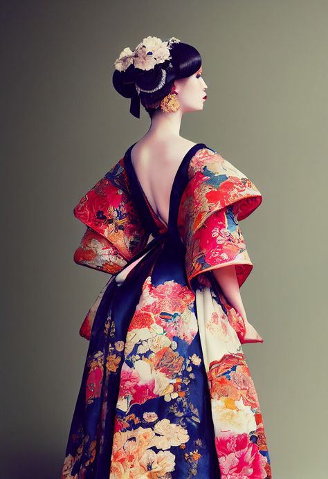 Dynasty Clothing, Modern Kimono, Traditional Japanese Kimono, Kimono Design, Fashion Project, Fashion And Design, Japanese Kimono, International Fashion, Fashion Studio