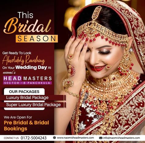 Bridal Advertising Design, Indian Beauty Parlour Banner Design, Bridal Makeup Poster Design, Beauty Salon Creative Ads, Bridal Packages Salon, Makeup Banner Design, Beauty Parlour Poster Design, Beauty Parlour Banner Design, Makeup Banner