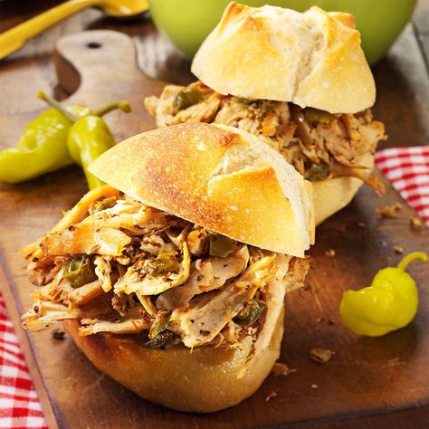 Italian Turkey Sandwiches Recipe -I hope you enjoy these tasty turkey sandwiches as much as our family does. The recipe makes plenty, so it's great for potlucks. (Leftovers are just as good). —Carol Riley, Ossian, Indiana Sauce For Pulled Pork, Pulled Pork Sauce, North Carolina Food, Carolina Bbq Sauce, Mustard Bbq Sauce, Barbecue Sandwiches, Rib Sauce, Pork Bbq, Barbecue Sauce Recipes