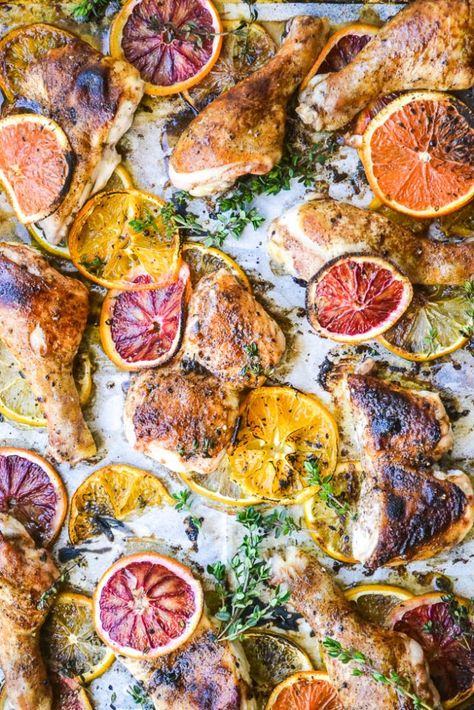 Chicken with allspice and citrus Courtney Williams, Sliced Oranges, Spring Recipe, Citrus Recipes, Inflammatory Recipes, Food Addict, Dinner Inspiration, God Mat, Eat Better