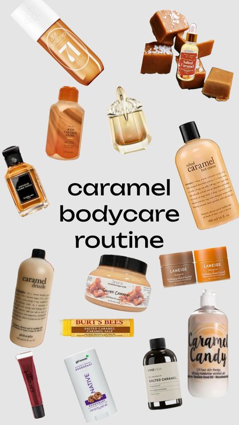 #saltedcaramel #caramel #bodycare #caramelbodycare #carmel #routine Smell Like Caramel, Carmel Skin, Pampering Routine, Sweet Like Candy, Shower Skin Care, Body Care Routine, Shower Routine, Body Exfoliator, Body Love