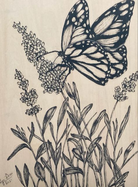 Butterfly On Sunflower Drawing, Butterfly On Leaf Drawing, Butterfly Drawing On Flower, Butterfly Sketchbook Pages, Butterfly And Flowers Drawing, Butterfly Pen Drawing, Butterfly On Flower Drawing, Butterfly And Flower Drawing, Flower And Butterfly Drawing