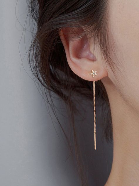 Gold Fashionable   Copper  Dangle Embellished   Jewelry Dior Atelier, Everyday Jewellery, Pretty Jewelry Necklaces, Modern Gold Jewelry, Thread Earrings, Classy Jewelry, Jewelry Lookbook, Fancy Jewelry, Threader Earrings