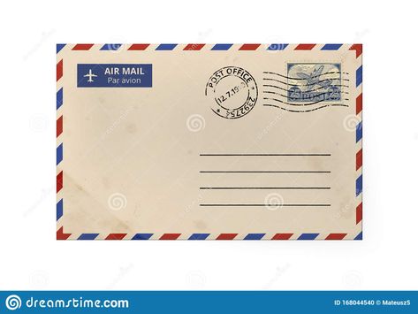 Old Paper Envelope for Letter - Front Side with Stamp. Stock Photo - Image of envelope, stamp: 168044540 Air Mail Envelope, Classic Paper, Mail Envelope, American Air, Envelope Lettering, Old Letters, Envelope Stamp, Yellow Paper, Paper Envelope