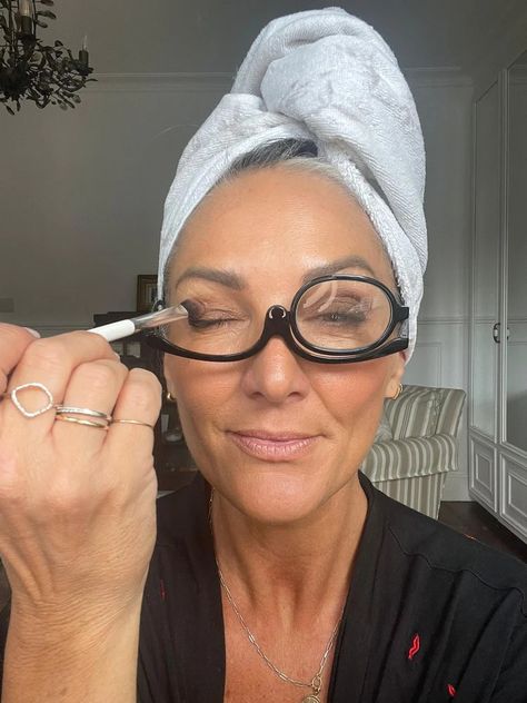 Magnified Makeup Glasses with Flip Lens - Various Strengths - Donna May London Makeup For 60 Year Old, Makeup Glasses, Makeup Over 50, Stylist Tips, Makeup Tips For Older Women, Makeup Simple, Makeup Lovers, Glasses Makeup, How To Apply Eyeliner