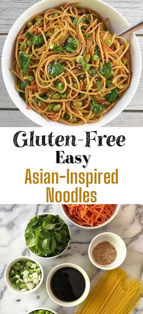 Gluten Free Sesame Noodles, Gluten Free Noodle Stir Fry, Gf Dinners Easy, Gluten Free And Soy Free Recipes, Gluten Free Noodle Dishes, Easy Gluten Free Dinner For One, Quick And Easy Gf Dinner Recipes, Easy Cheap Gluten Free Dinners, Gluten Free Dinner Ideas Healthy