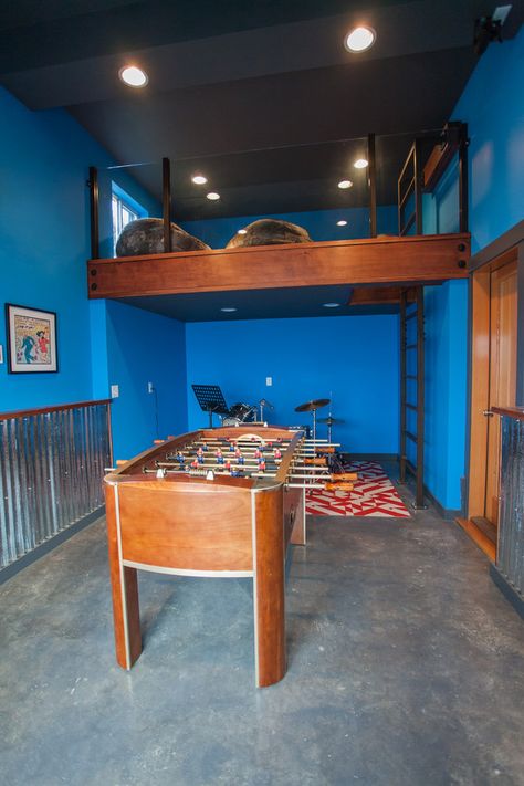 Garage Conversion Games Room, Garage To Game Room Ideas, Shed Game Room Ideas, Teen Garage Hangout, Garage Game Room Converted, Loft Conversion Games Room, Garage Game Room Ideas, Shed Game Room, Garage Rec Room