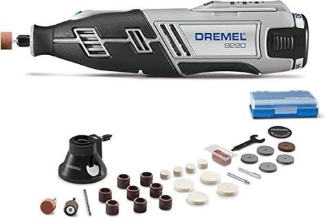 Dremel 8220-1/28 Kit d'outils rotatifs sans fil 12 V max - Graveur, ponceuse et polisseuse - Parfait pour la coupe, la sculpture sur bois, la gravure, le polissage et le ponçage des détails - 1 accessoire et 28 accessoires : Amazon.ca: Outils et Bricolage Dremel Attachments, Dremel 4000, Dremel Accessories, Dremel Rotary Tool, Dremel Tool, Paw Paw, Rotary Tools, Rotary Tool, Plastic Storage