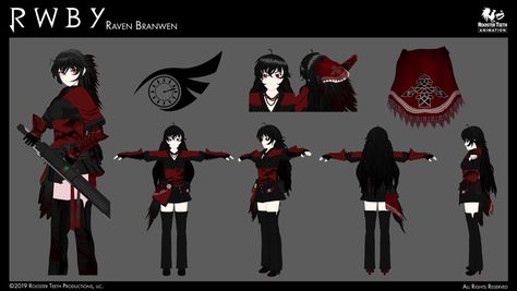 Model Turnaround, Raven Character, Raven Branwen, Rwby Raven, Raven Outfits, Rwby Rose, Rwby Volume, Fantasy Craft, Rwby Characters