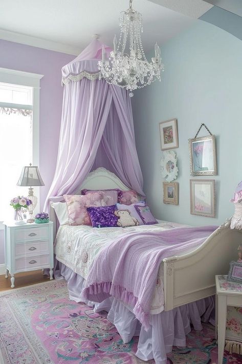 Glamorous Charm Stylish and Chic Bedrooms Bedroom Ideas Lavender, Street Style Bedroom, Purple Girls Bedroom, Girls Bedroom Decor Ideas, Pink Girl Room, Girls Bedroom Decor, Toddler Girl Room, Nursery Room Inspiration, Bedroom Decor Ideas