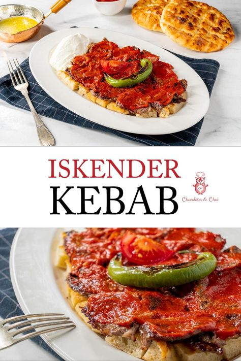 Iskender Kebab is a truly delicious Turkish dish. Homemade iskender bread, topped with tender cuts of meat, all lathered in a perfect tomato paste-based sauce served with creamy yogurt. Learn how to make it at home using this step-by-step Iskender Kebab recipe. Kebab Meat, Breaded Steak, Rib Steak, Kebab Recipe, Creamy Yogurt, Kebab Recipes, Sliced Meat, Blogger Photos, Lunch Dinner Recipes