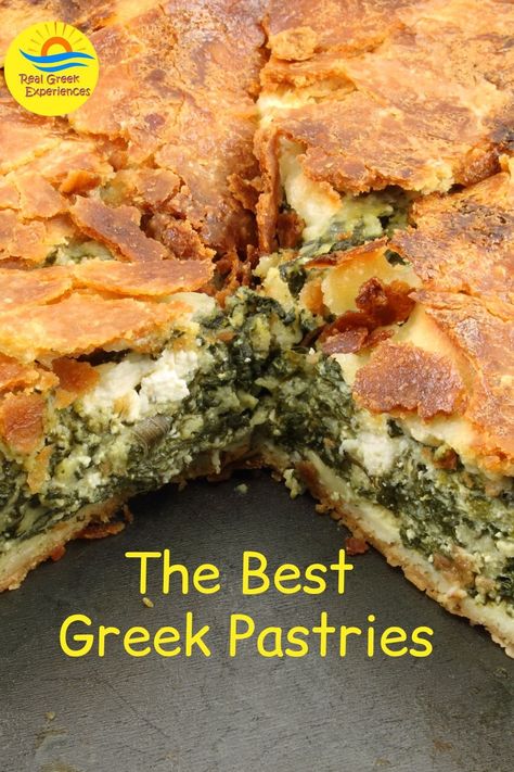 A guide to the wonderful world of Greek pastries. Includes baklava, galaktoboureko, tiropita, spanakopita, and many more delicious pastries from Greece! Greek Pastries, Greek Vacation, Greece Travel Guide, Greece Vacation, Mediterranean Cuisine, Greek Salad, Sweet And Savory, Wonderful World, Baklava