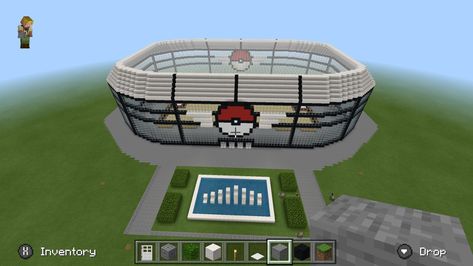 Minecraft Pokemon House, Pokemon Minecraft Builds, Minecraft Pokemon Builds, Minecraft Stadium, Fairytale Minecraft, Pokémon Minecraft, Minecraft Pretty, Minecraft Pokemon, Construction Minecraft