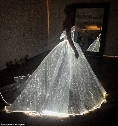 Zac Posen, Fiber Optic Dress, Light Up Dresses, Claire Danes, Butterfly Dress, Student Fashion, Fantasy Dress, Quinceanera Dresses, Women's Jewelry