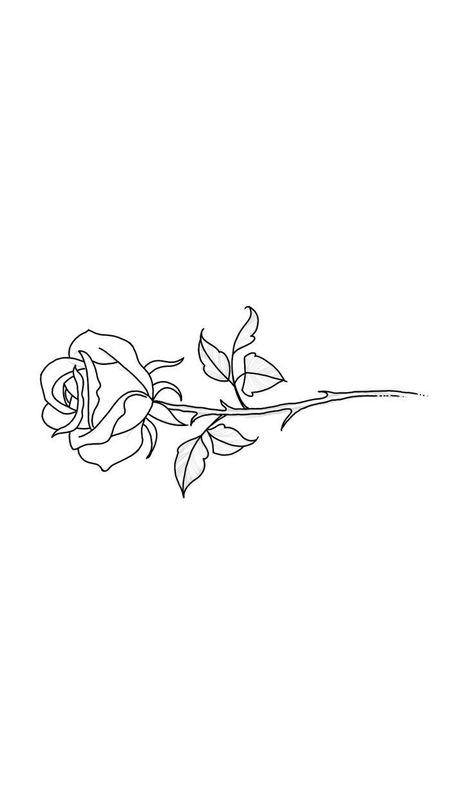 Rose With Stem Tattoo Stencil, Rose Linework Tattoo, Line Work Tattoo Stencil, Line Work Rose Tattoo, Linework Rose Tattoo, Rose Linework, Line Work Tattoo Design, Fine Line Rose Tattoo, Linework Tattoo Design