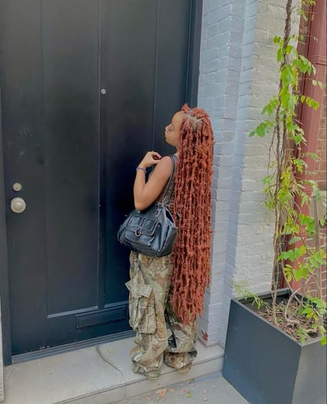 Extended Butterfly Locs, Ginger Butterfly Locs, Butterfly Locs Hairstyles, Butterfly Locks, Ginger Hair Dyed, Cute Box Braids, Soft Locs, Butterfly Locs, Big Box Braids Hairstyles