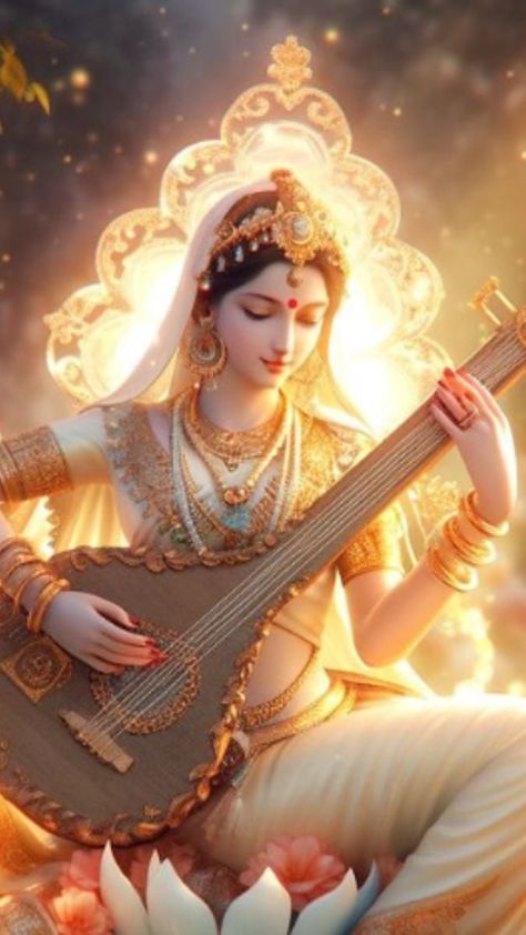 Jai Maa Saraswati, Lord Saraswati, Devi Saraswati, Saraswati Picture, Arte Ganesha, Saraswati Painting, Saraswati Mata, Saraswati Photo, Saraswati Puja