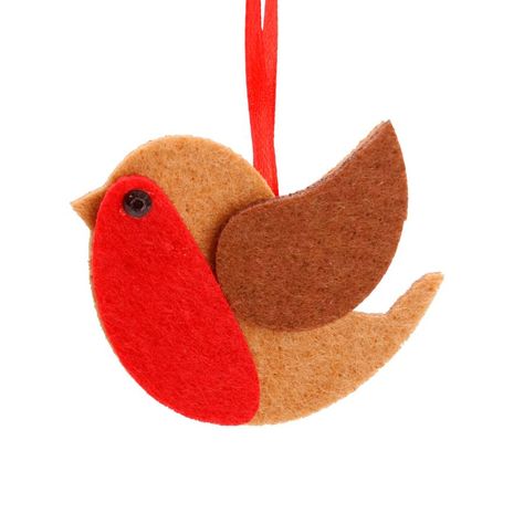 Felt Robin, Robin Christmas, Felt Crafts Christmas, Fabric Christmas Trees, Felt Christmas Decorations, Robin Bird, Felt Birds, Felt Decorations, Hanging Decorations