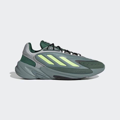 Ozelia Shoes, Adidas Ozelia, Adidas Ozweego, Adidas Classic, Yeezy Sneakers, Adidas Fashion, Yellow Shoes, Adidas Running, Hot Sneakers