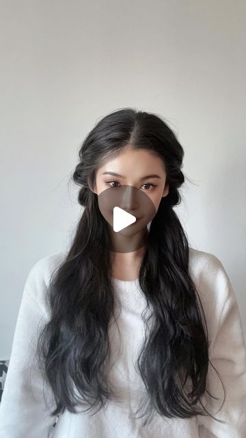 Cute Hairstyles For Super Long Hair, Asian Cute Hairstyles, Cute Hairstyles For Ponytails, Japanese Woman Hairstyle, Long Asian Hairstyles, Loose Pigtails, Cute Bangs Hairstyles, Hairstyle Long Straight Hair, Classy Updo Hairstyles