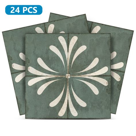 Add a touch of charm and nostalgia to your home with our vintage retro flower tile stickers! These peel-and-stick tiles are perfect for creating a cozy, timeless look in any room. Easy to apply and available in beautiful floral designs, they bring elegance and style effortlessly. Transform your space with these lovely tiles and enjoy a vintage-inspired decor makeover. 🌷🏡 Peel And Stick Mosaic Tile, Stairs Fireplace, Bathroom Stairs, Peel Stick Backsplash, Faux Tiles, Flower Tile, Glass Fireplace, Kitchen Things, Traditional Tile