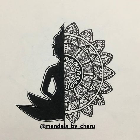 Peace Doodle Art, Easy Simple Mandala Drawing, Mandala Art Simple With Quotes, Zentangle Art Easy Simple, Mandala Art For Boyfriend, Be Yourself Drawing, Mandala Art Simple Drawings, Doodle Art Design Creative, Krishna Mandala Art Easy