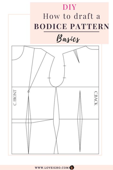 How To Draft Bodice Pattern, Draft A Bodice Pattern, Draft Bodice Pattern, How To Make Bodice Pattern, Back Bodice Pattern, Basic Block Pattern Drafting, Diy Bodice Pattern, Pattern Making Tutorial Step By Step, How To Draft A Basic Dress Pattern