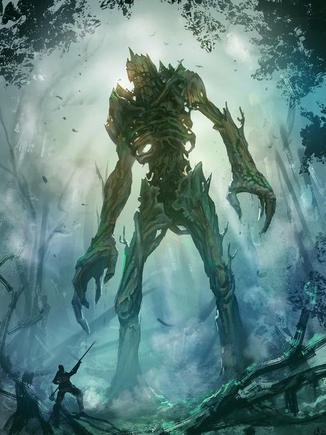 Tree Ent, Dnd Monsters, Forest Spirit, Forest Creatures, Fantasy Monster, Monster Design, Arte Fantasy, Creature Concept, Monster Art