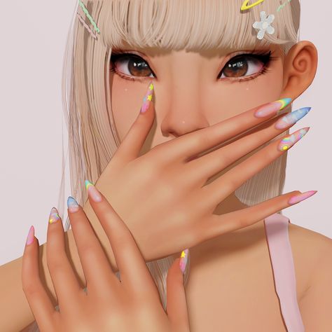 Sims 4 Cc Softgirl, Sims Nails Cc, Sims Accessories Cc, Ts4 Accessories Cc, Sunshine Nails, Sims 4 Nails, Cc Shopping, Sims 4 Tattoos, The Sims 4 Skin