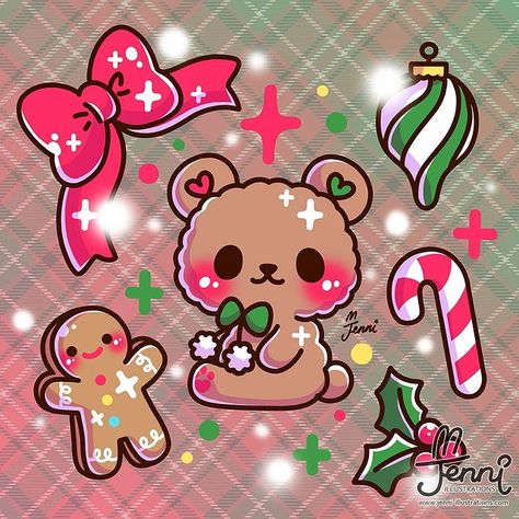 Images Kawaii, Kawaii Christmas, Cute Kawaii Animals, Christmas Doodles, Kawaii Illustration, Cute Christmas Wallpaper, Cute Food Drawings, Cute Animal Drawings Kawaii, Cute Kawaii Drawings