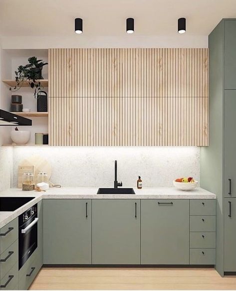 34 Dreamy Sage Green Kitchen Design Ideas 14 34 Dreamy Sage Green Kitchen Design Ideas Ikea Bodarp, Kitchy Kitchen, Sage Green Kitchen, Desain Pantry, Kabinet Dapur, Kitchen Interior Design Decor, Galley Kitchen, Kitchen Room Design, Kitchen Inspiration Design