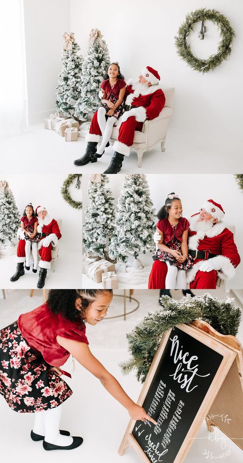 All White Santa Session, Fireplace Christmas Mini Sessions, Christmas Santa Mini Session, Pictures With Santa Ideas Mini Sessions, Santa Experience Photoshoot, Christmas In July Mini Sessions, Santa Minis Photography, Santa Studio Sessions, Indoor Santa Mini Sessions