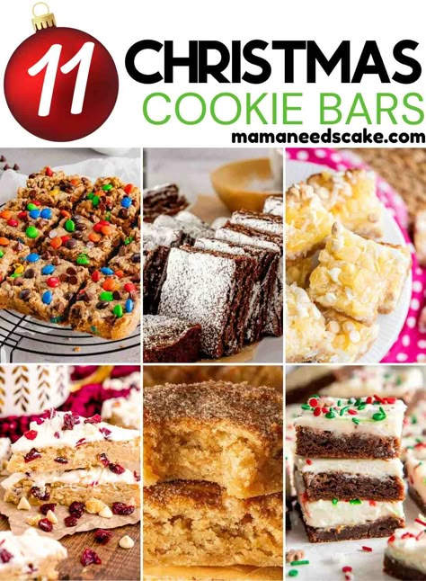 Christmas Cookie Bars are a perfect choice for easy holiday treats, as there's no need to scoop, cut, or shape individual cookies. Just press the dough into a prepared baking dish and bake! Simple Cookie Bar Recipes, Quick Bar Cookies, Bar Cookies 9x13, Christmas Bar Cookies, Easy Bar Cookies, Gingerbread Cookie Bars, Baking Simple, Christmas Baking Easy, Christmas Cookie Bars