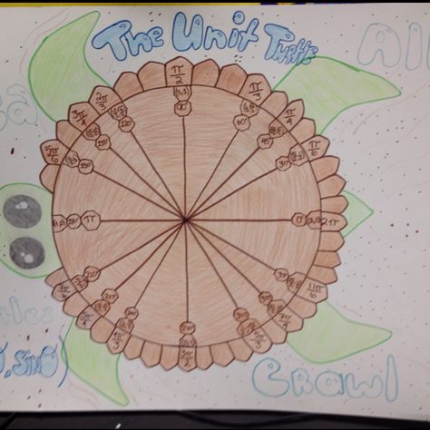 The Eco- unit circle <3 Creative Unit Circle, Unit Circle Project Ideas, Unit Circle Project, High School Math Projects, Circle Art Projects, Unit Circle Trigonometry, Math Trigonometry, Math Project Ideas, Circle Project