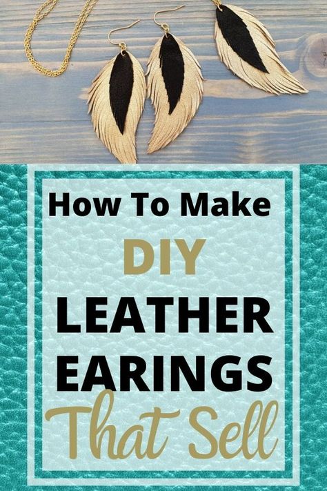 How To Make Top Selling DIY Leather Earings. Crafts To Make And Sell. Make $$$ In Your Spare Time. Leather Dangle Earrings Diy, How To Make Leather Earrings By Hand, How To Make Faux Leather Earrings, Faux Leather Diy Crafts, Leather Earring Patterns Free, Leather Diy Earrings, Leather Jewellery Diy, Handmade Leather Jewelry Diy, Making Leather Earrings