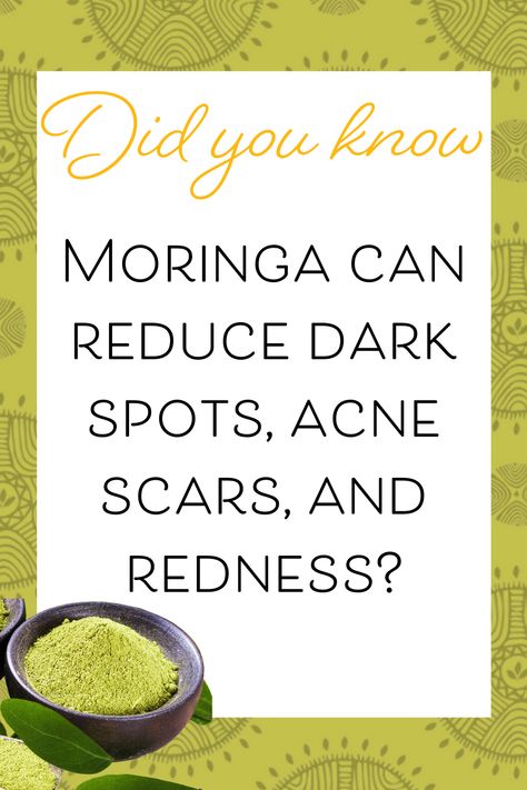 Moringa is made of dried moringa powder leaves. Its high amount of vitamin C and antioxidants can help treat your skin concerns #healskin #skincare #beautyroutine #naturalbeauty #organicbeauty #dryskin #eczema #gonatural #glowingskin #migsoap #MIG #greenbeautyblogger #conquer #loved #moringa #moringafacemask #moringarecipe #diyfacemask #diynatural #beautydiy #naturalbeauty #veganbeauty Moringa Powder Face Mask, Moringa Face Mask, Neck Wrinkles Remedies, Benefits Of Moringa Powder, Homemade Hair Growth Serum, Powder Face Mask, Moringa Recipes, Wrinkles Remedies, Benefits Of Moringa